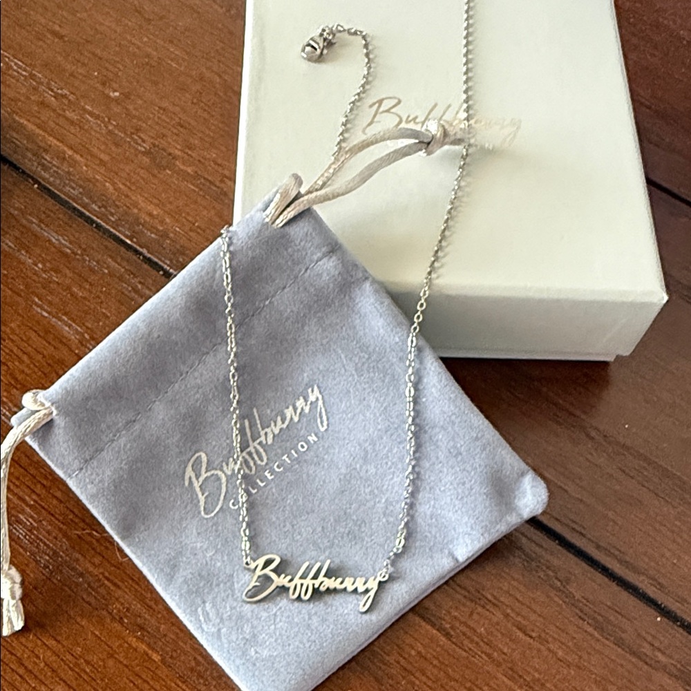 Buffbunny Silver Script Necklace - image 1